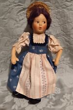 JOLIE POUPEE CORPS EN TISSU TETE CELLULOID?  HAUTEUR 22 CM ANNEES 1950