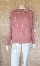 Pull torsade rose neuf Talia