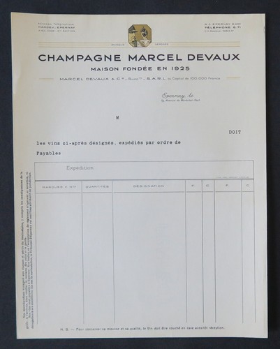 Facture vierge champagne - vierge,