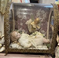 Jésus  Et Ange En Cire Dans Vitrine Napoléon III