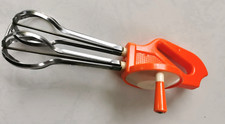 Batteur fouet de cuisine orange vintage années 70 - Gloria