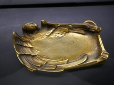 vide poche à l'aigle impérial,19ème,bronze doré,signé,P 270g,L12cm