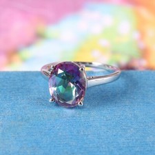 Bague ovale topaze mystique