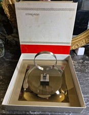 LETANG et REMY Plateau à Fromage Verre Fumé /Métal Chromé Années 70  avec Boîte