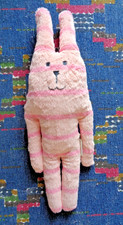 SOR / DOUDOU PELUCHE CRAFTHOLIC LAPIN RAYE ROSE 42 cm TTBE