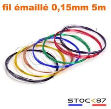 5m fil émaillé cuivre 0,15mm au choix rouge noir vert bleu jaune orange violet