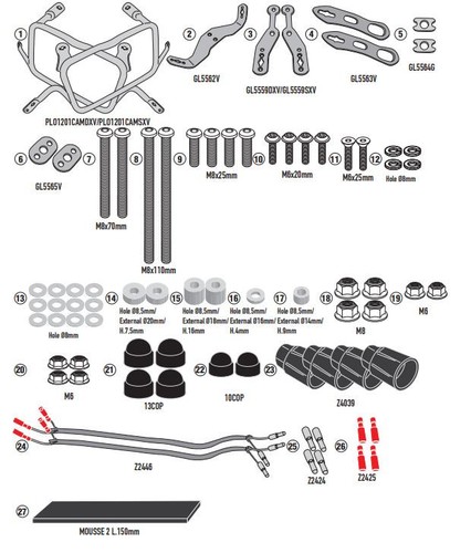 Givi plo1201cam luggage rack - plo1201cam,