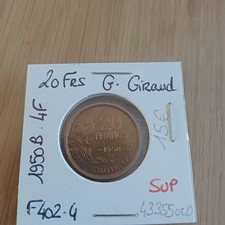 Pièce de 20 francs Guiraud bronze - alu - 1950 B 4F - SUP