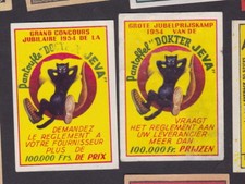 Ancienne étiquette allumettes Belgique BN30280  Chat Pantoufle Jeva 