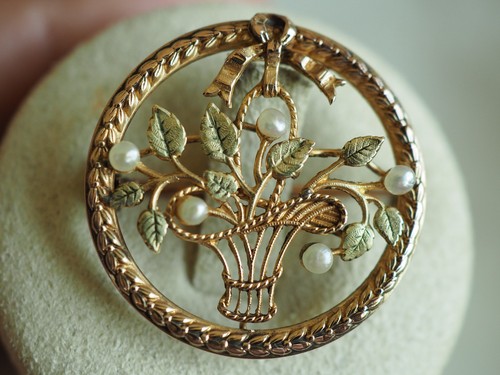 Broche ancienne plaque - ancienne, or