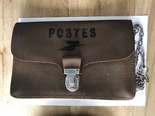 ANCIENNE  SACOCHE  de FACTEUR en CUIR la POSTE  25x17 cm  Type Portefeuille