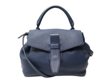 SAC A MAIN LANCEL CHARLIE MM A06838 BANDOULIERE CUIR BLEU MARINE HAND BAG 1190€