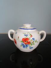 Sucrier ancien en porcelaine SALINS France coquelicots vintage