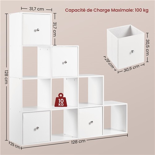Bibliothèque cubes avec 4 - bibliothèque, 10