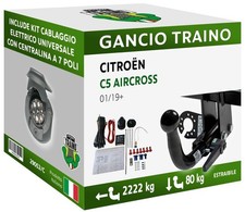 Attelage Démontable Horizontale pour Citroën C5 AIRCROSS 2-4X4 AdBlue 19+ 7p
