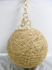 🇫🇷 SUSPENSION BOULE EN CORDE ENTREMÊLÉE LUSTRE VINTAGE ANNÉE 70 LAMPE DESIGN