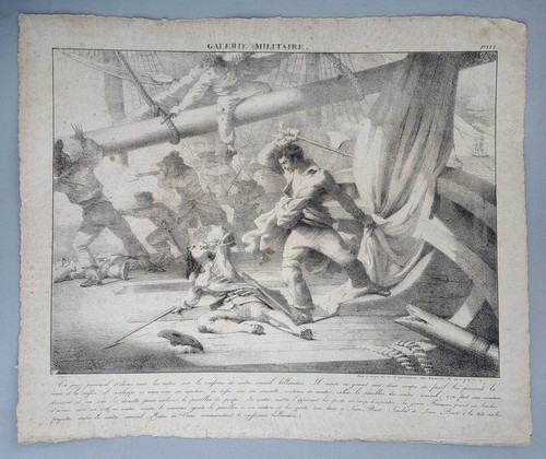 Lithographie galerie militaire - lithographie,