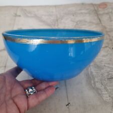 Saladier Opaline Bleu Drapeau Milieu XIXè Baccarat St Louis Cristal Opalin 19thC