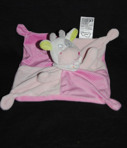 Doudou plat vache rose - vache,