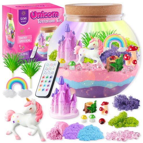 Unicorn light terrarium - light-up, kit