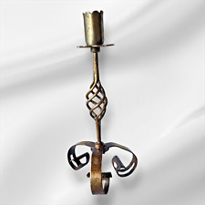Antique Wrought Iron Candlestick Vintage Primitive brutalist Candle Holder