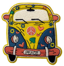 Patch bus Hippie Peace (3,5") insigne à repasser Hippy VW Van Life Travel...