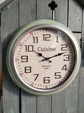 Horloge Cuisine vert pastel
