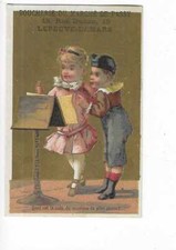 CHROMO  ENFANTS AU PUPITRE  MUSIQUE