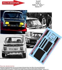 Decals ref 0837 simca - 1/18,