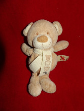 Doudou Peluche NICOTOY Ours Beige Ecru Echarpe Brodé 3 Ours