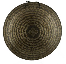 21" Gong tibétain - Mantra Om Double Vajra 53.5cm Méditation Thérapie Népal 1100