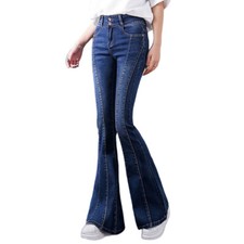Femme Jeans Skinny Pantalon Taille Haute Évasés Évasé Patte D’Éléphant Slim