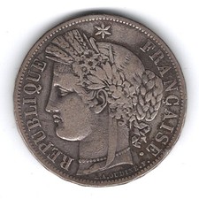 5 Francs Cérès 1849 A Paris Argent 900‰