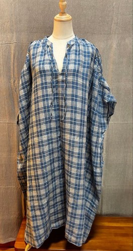 Robe longue lin carreaux - longue, à