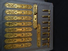 Lot de 7 poignées de porte 10 plaques en bronze à décor rocaille style louis XV
