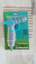 PISTOLET D ARROSAGE GRIS ET BLEU JET DROIT PLASTIQUE 