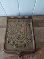 Grand Blason Bronze et bois Saint Pol Sur Mer Lion Flandre  France 