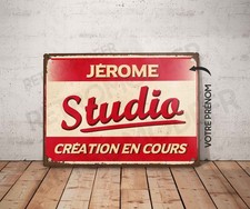 Plaque métal vintage Studio