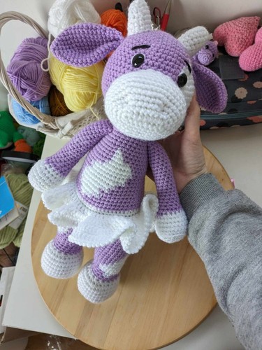 Vache violette doudou fait - vache, violette,