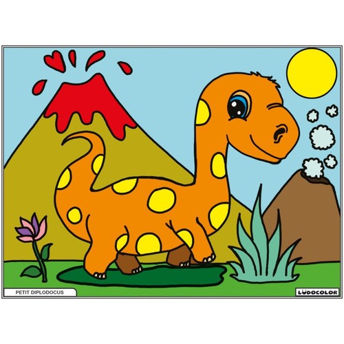 Coloriage petit diplodocus - coloriage,