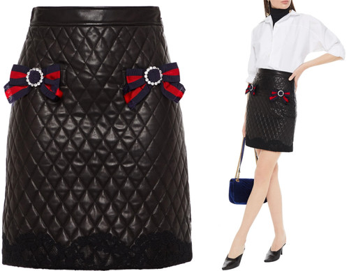 Jupe mini cuir matelassé - mini,