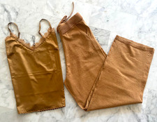 ENSEMBLE Caraco satiné ET Bas large type jogging Orange Rouille MOLLY BRACKEN M 