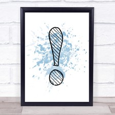 Impression murale rayée bleue point d'exclamation citation art