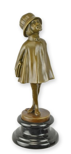 Sculpture bronze fille - sculpture, en