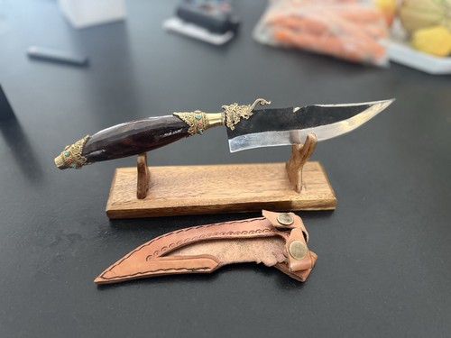 Couteau poignée bois marron