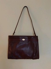 Vintage sac cuir bordeaux foncé 