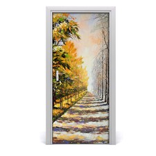 Tulup Autocollant de porte 95x205 cm autocollant - automne et hiver