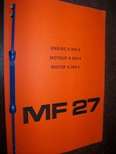 Massey PERKINS A6.354.4 6354 -4 - MF27 : catalogue de pièces 1986