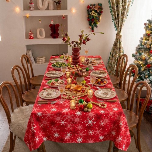 Nappe noël coton et lin - nappe,