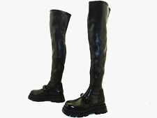 ASH EGOIST CHAÎNE Cuissardes 64Cm Plateforme Stretch Bottes Bottines Taille 39